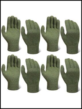 Wool Liner Gloves 4 Pairs Men Cold Weather Ski Outdoor Winter